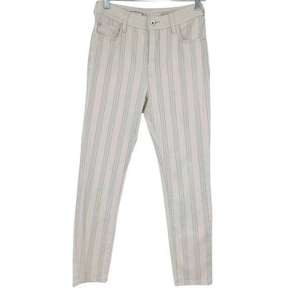 Anthropologie Pilcro Fleur High Rise Slim Crop Jeans Striped Women‘s Size 26 - Picture 3 of 12